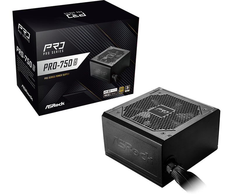 Asrock PRO-750G enhed til strømforsyning 750 W 24-pin ATX ATX Sort