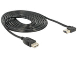 DeLOCK 3m, USB 2.0-A - USB 2.0-A USB-kabel USB A 0,48 Gbit/sek. Sort