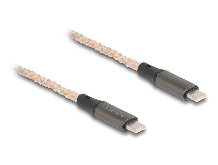 DeLOCK 88288 USB-kabel USB 2.0 1,2 m USB C 0,48 Gbit/sek. 100 W Sort, Kobberfarve, Grå, Transparent