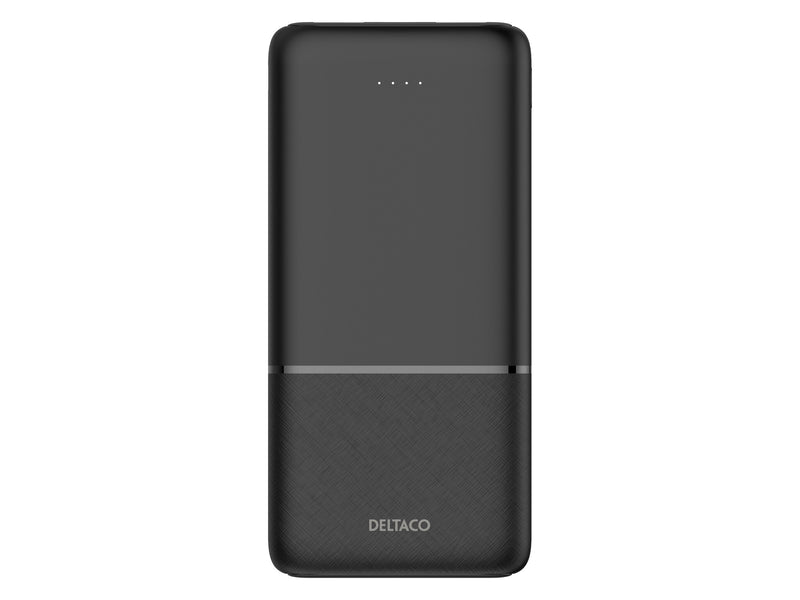 Deltaco Power bank 10 000 mAh, 2x USB-A 18 W, 1x USB-C PD 20 W