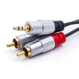 Qoltec 52340 lydkabel 2 m 2 x RCA 3.5mm Sort