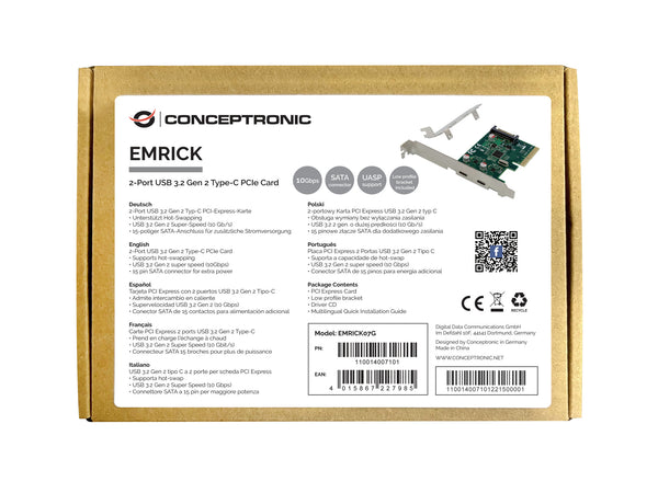 Conceptronic EMRICK07G interface-kort/adapter Intern USB 3.2 Gen 2 (3.1 Gen 2)