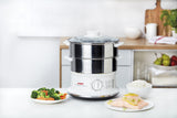 Tefal VC1451 dampkoger 2 kurv(e) Bordplade Rustfrit stål, Hvid