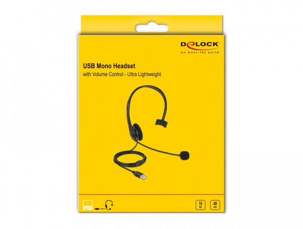 DeLOCK 27177 hovedtelefoner/headset Ledningsført USB Type-A Sort