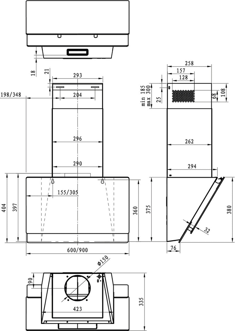 Gorenje WHI649EXBG Vægmonteret Sølv, Rustfrit stål 608 m³/t