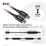 CLUB3D CAC-1535 USB-kabel USB 3.2 Gen 2 (3.1 Gen 2) 5 m USB C 10 Gbit/sek. 60 W Sort