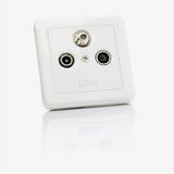 Fuba GAD 300 stikkontakt SAT + TV + Radio Hvid