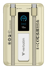 Verbatim 32274 powerbank Lithium polymer (LiPo) 10000 mAh Trådløs opladning Guld