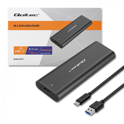 Qoltec 50312 drevkabinet SSD kabinet Sort M.2