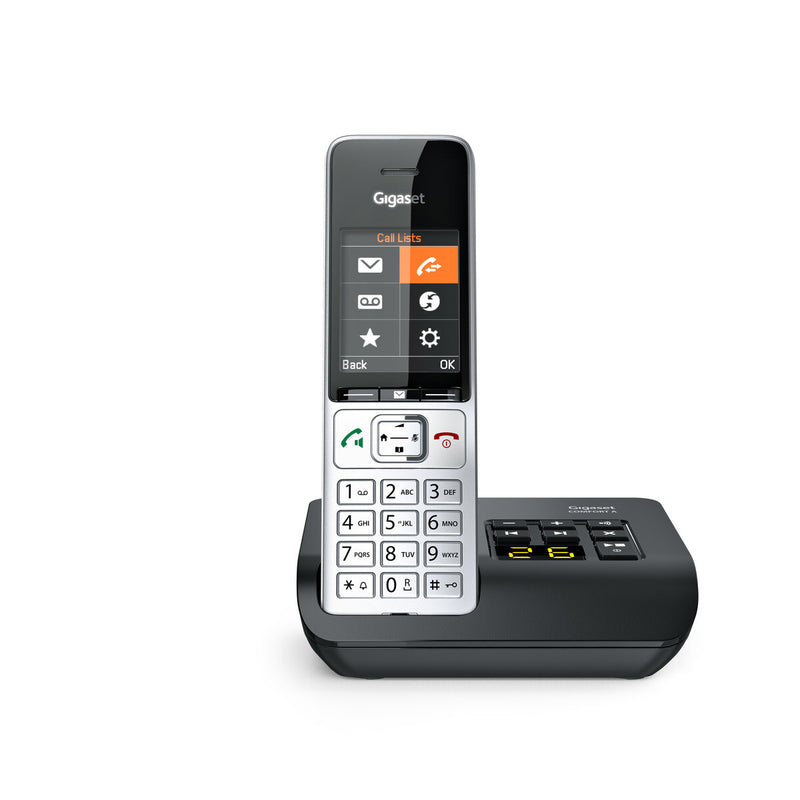 Gigaset COMFORT 500A Analog/DECT-telefon Nummervisning Sort, Sølv