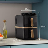 Philips 4000 series NA462/80 frituregryde Dobbelt 10 L Enkeltstående 2750 W Varmluftsteger Sort, Guld, Grå