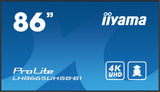 iiyama LH8665UHSB-B1 skilte display Kiosk design 2,18 m (86") LED Wi-Fi 800 cd/m² 4K Ultra HD Sort Indbygget processer Android 11 24/7