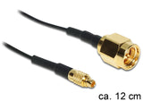DeLOCK 88471 koaxial kabel 0,12 m MMCX SMA Guld, Sort