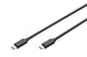 Digitus AK-300138-010-S USB-kabel USB 3.2 Gen 2 (3.1 Gen 2) 1 m USB C Sort