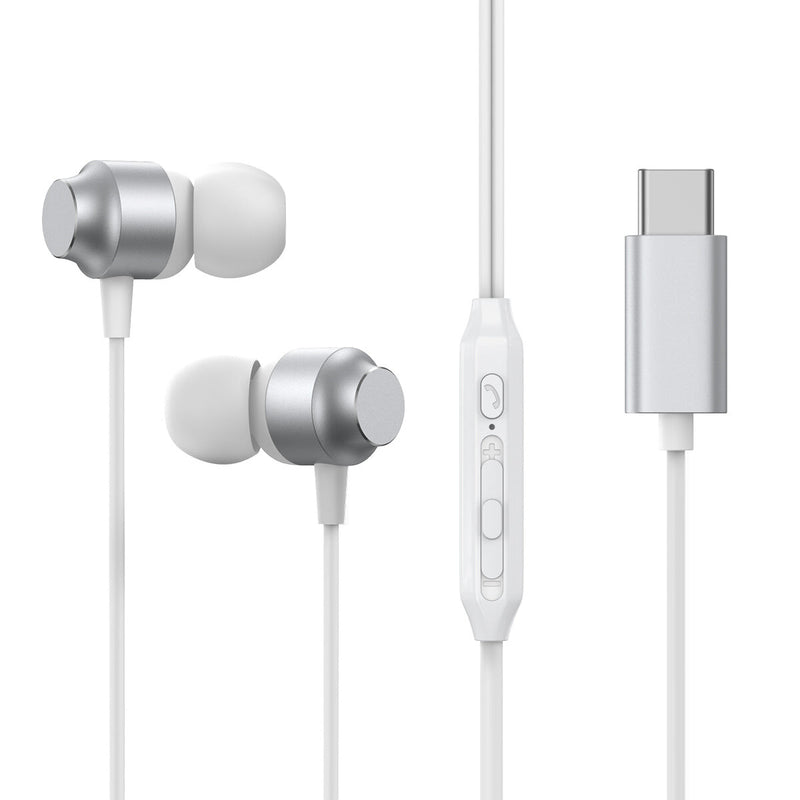 JOYROOM JR-EC06 hovedtelefoner/headset Ledningsført I ørerne Opkald/musik USB Type-C Sølv