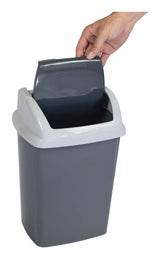 MAUL 9521087 skraldespand 10 L Rektangulær Plast, Polypropylen (PP) Mørkegrå, Hvid