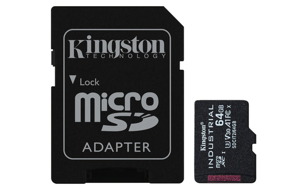 Kingston Technology 64GB microSDXC Industrial C10 A1 pSLC kort + SD-adapter