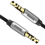 Baseus CAM30-BS1 lydkabel 1 m 3.5mm Sort, Sølv