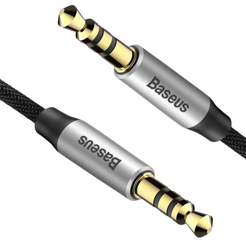Baseus CAM30-BS1 lydkabel 1 m 3.5mm Sort, Sølv