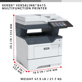 Xerox VersaLink B415, A4-format, 47 sider/min, dupleks kopiering/udskrivning/scanning/fax, PS3, PCL5e/6, 2 magasiner, i alt 650 ark