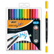 BIC 989695 marker og tush-pen Sort, Blå, Brun, Grøn, Lyse Blå, Lysegrøn, Orange, Lyserød, Lilla, Rød, Violet, Gul 12 stk