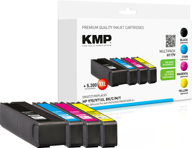 KMP H117V blækpatron Sort, Blå, Magenta, Gul