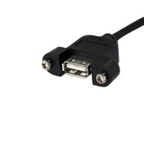 StarTech.com 30 cm Inbouwpaneel USB Kabel - USB A naar Moederbord Aansluitkabel F/F USB-kabel 0,3 m Sort