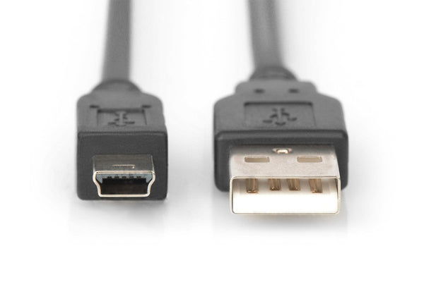Digitus AK-300108-030-S USB-kabel USB 2.0 3 m USB A Mini-USB B 0,48 Gbit/sek. Sort