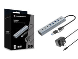 Conceptronic HUBBIES20GP interface hub USB 3.2 Gen 1 (3.1 Gen 1) Type-C 5000 Mbit/s Grå