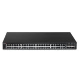 Edimax 54-Port Gigabit PoE+ Long Range Web Smart Switch with 6 Administreret Gigabit Ethernet (10/100/1000) Strøm over Ethernet (PoE) 1U Sort