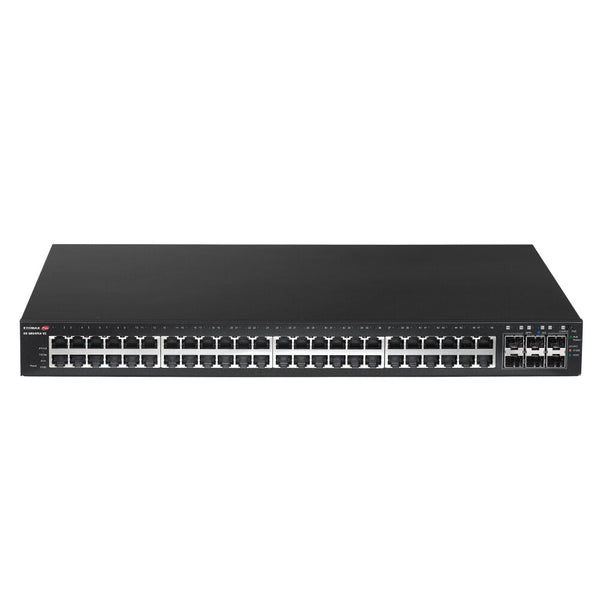 Edimax 54-Port Gigabit PoE+ Long Range Web Smart Switch with 6 Administreret Gigabit Ethernet (10/100/1000) Strøm over Ethernet (PoE) 1U Sort