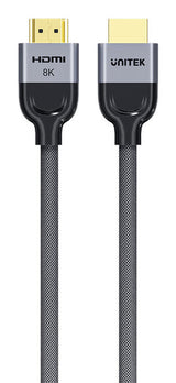 UNITEK 8K Braided Nylon 2M HDMI-kabel HDMI Type A (Standard) Grå