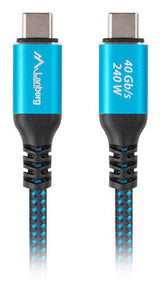 Lanberg CA-CMCM-45CU-0015-BK USB-kabel USB 3.2 Gen 2 (3.1 Gen 2) 1,5 m USB C 40 Gbit/sek. 240 W Sort, Blå