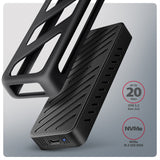 Axagon EEM2-20G NVMe-SSD-Gehäuse USB-C 3.2 20 Gbps 2230 - 2280 - schwarz SSD kabinet Sort M.2