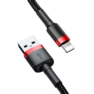 Baseus CALKLF-B19 kabel til mobiltelefon Sort, Rød 1 m USB A Lightning