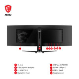 MSI MPG 491CQPDE QD-OLED computerskærm 124,5 cm (49") 5120 x 1440 pixel Dual QHD Sort