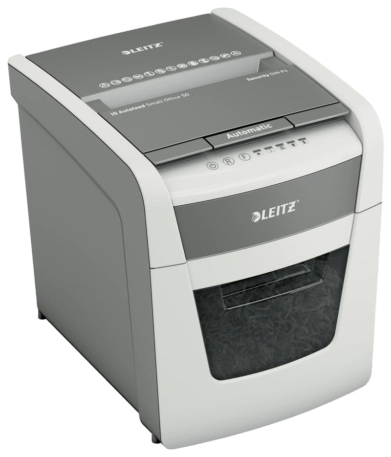 Leitz IQ Autofeed Small Office 50X automatisk makulator P4