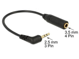 DeLOCK 0.17m 2.5mm/3.5mm lydkabel 0,17 m Sort