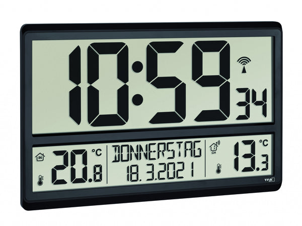 TFA-Dostmann 60.4521.01 vækkeur Digital alarmur Sort