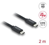 DeLOCK 81707 USB-kabel USB4 Gen 3x2 2 m USB C 40 Gbit/sek. 240 W Sort