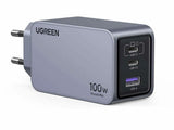 Ugreen Nexode Pro EU 3-Port GaN PD Fast Charger With USB-C Cable Universel Sort, Grå Vekselstrøm Hurtig opladning Indendørs