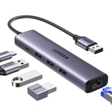 Ugreen 60554 dockingstation Ledningsført USB 3.2 Gen 1 (3.1 Gen 1) Type-C Grå