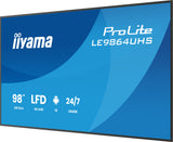 iiyama LE9864UHS-B1AG skilte display Digital fladpaneldisplay 2,49 m (98") Wi-Fi 500 cd/m² 4K Ultra HD Sort Indbygget processer Android 24/7
