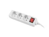 Lanberg PS1-03E-0300-W stikdåse 3 m 3 AC stikkontakt(er) Indendørs Hvid