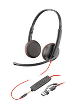HP Poly Blackwire 3225 USB-C-stereoheadset + 3,5 mm stik +USB-C/A-adapter (bulk)