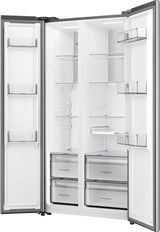 Hisense RS3P538NAIE side-by-side køle-fryseskab Fritstående 527 L Grå, Rustfrit stål