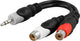 Deltaco Multimedie-adapter 3,5mm han til 2xRCA hun