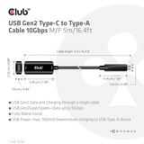 CLUB3D CAC-1536 USB-kabel USB 3.2 Gen 2 (3.1 Gen 2) 5 m USB C USB A 10 Gbit/sek. Sort