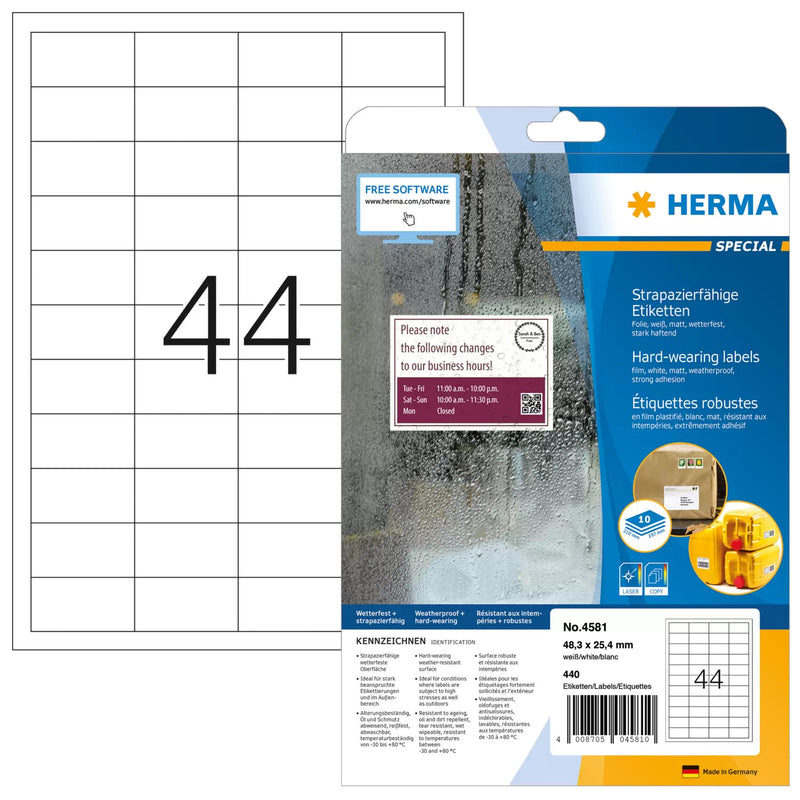 HERMA 4581 print etiket Hvid Selvklæbende printeretiket