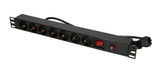 Extralink 19\" 1U 7 SOCKET EU TYPE POWER PDU WITH SWITCH PDU 7-EU Strømbar